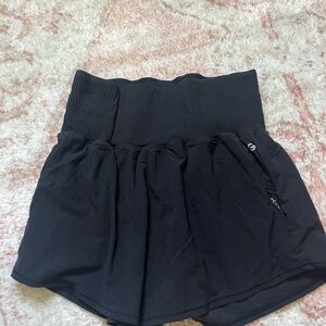 Black High-Waisted Skirt with Side Pocket